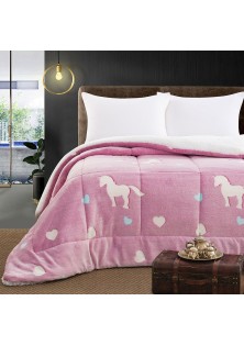 Beauty Home Κουβερτοπάπλωμα μονό φωσφοριζέ Glow Art 6272 160x220 Ροζ