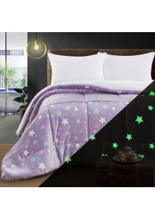 Beauty Home Κουβερτοπάπλωμα μονό φωσφοριζέ Glow Art 6273 160x220 Λιλά