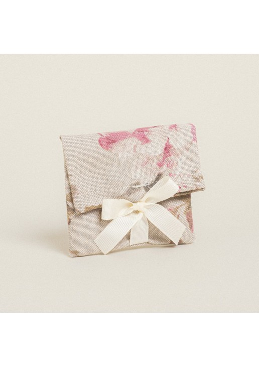 Beauty Home ΠΟΥΓΚΙ ΜΕ ΚΟΡΔΕΛΑ 12 x 17 cm ΚΛΑΣΙΚΟ ΦΛΟΡΑΛ ΜΠΕΖ