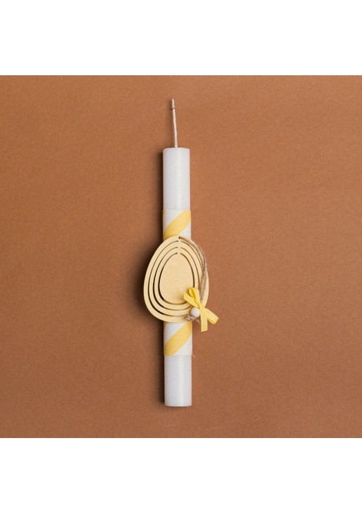 Beauty Home ΛΑΜΠΑΔΑ 25cm ΞΥΛΙΝΟ ΑΥΓΟ ΚΙΤΡΙΝΟ ΣΕ ΣΥΣΚΕΥΑΣΙΑ ΔΩΡΟΥ