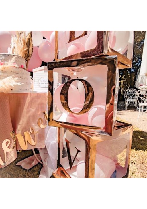 Beauty Home ΚΥΒΟΣ ΡΟΖ ΧΡΥΣΟ 30X30X30CM