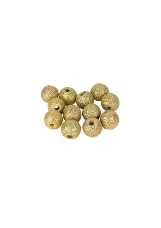 Beauty Home ΞΥΛΙΝΕΣ ΠΕΡΛΕΣ ΜΕ ΧΡΥΣΟ ΓΚΛΙΤΕΡ 12 ΤΜΧ 1,6 CM