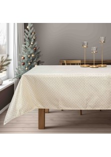 Beauty Home ΤΡΑΠΕΖΟΜΑΝΤΗΛΟ ΖΑΚΑΡ ΕΚΡΟΥ- ΧΡΥΣΟ 135 x 220 cm