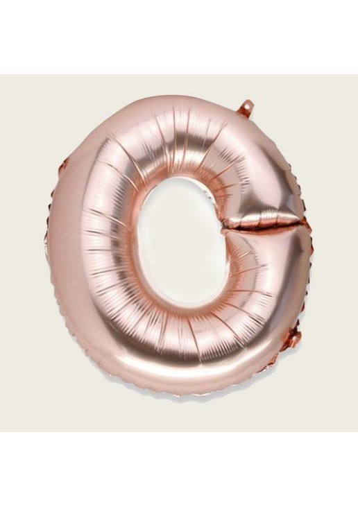 Beauty Home ΜΠΑΛΟΝΙ ΓΡΑΜΜΑ “O” 36cm ΡΟΖ ΧΡΥΣΟ