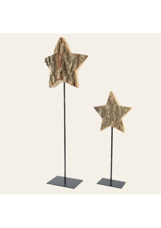 Beauty Home ΑΣΤΕΡΙΑ ΞΥΛΙΝΑ ΜΕ ΒΑΣΗ ΣΕΤ 2 ΤΜΧ 35 CM – 55 CM