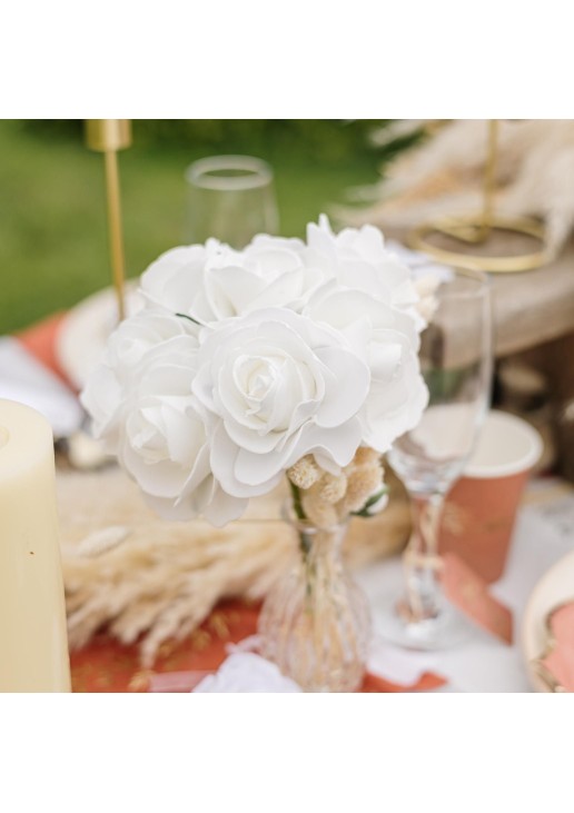 Beauty Home Μπουκέτο με 3 αφρώδη τριαντάφυλλα λευκά ø7×26.5cm