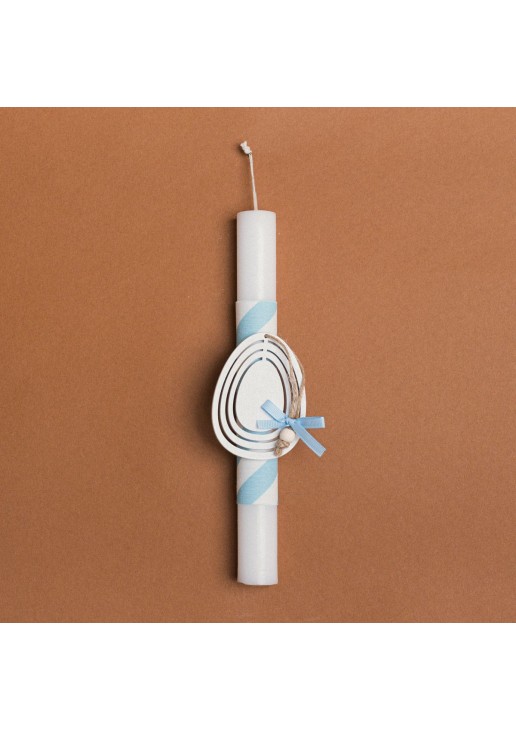 Beauty Home ΛΑΜΠΑΔΑ 25cm ΞΥΛΙΝΟ ΑΥΓΟ ΛΕΥΚΟ ΣΕ ΣΥΣΚΕΥΑΣΙΑ ΔΩΡΟΥ