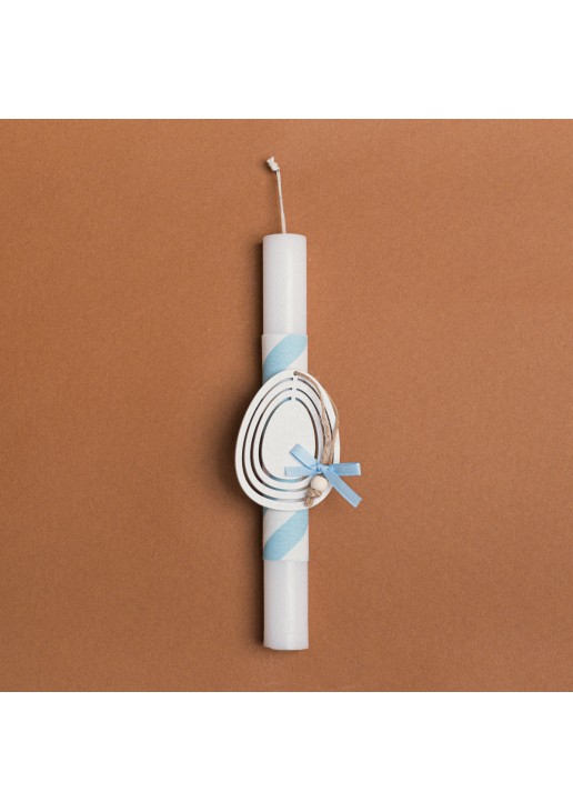 Beauty Home ΛΑΜΠΑΔΑ 25cm ΞΥΛΙΝΟ ΑΥΓΟ ΛΕΥΚΟ ΣΕ ΣΥΣΚΕΥΑΣΙΑ ΔΩΡΟΥ