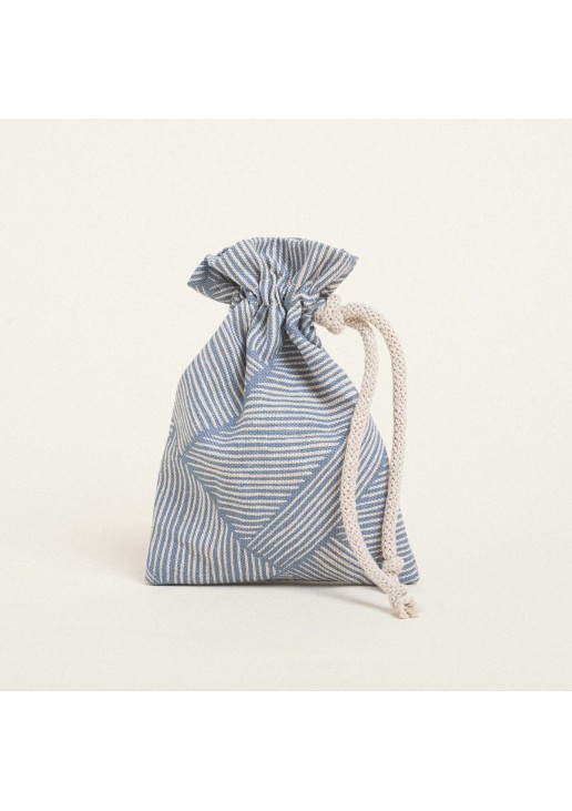 Beauty Home ΠΟΥΓΚΙ ΜΕ ΚΟΡΔΟΝΙ 12 x 17 cm ΔΙΑΓΩΝΙΕΣ ΓΡΑΜΜΕΣ ΜΠΛΕ