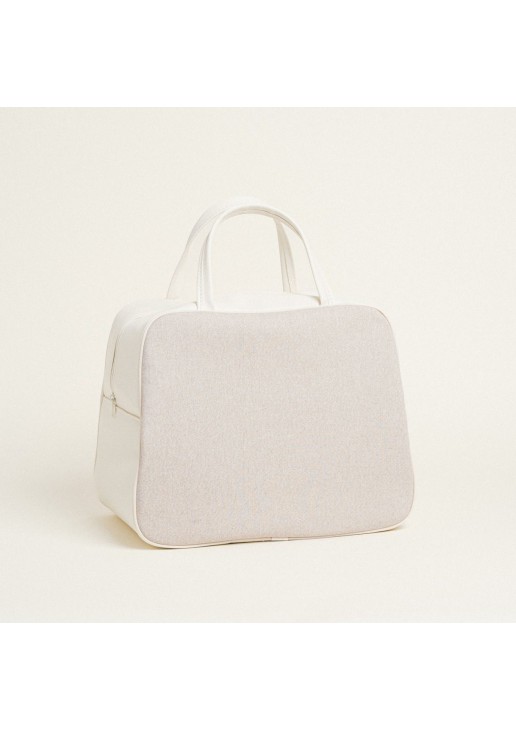 Beauty Home ΤΣΑΝΤΑ ΧΕΙΡΟΣ 35x40x23cm ΜΠΕΖ ΧΡΥΣΟ LUREX