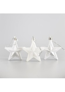 Beauty Home ΑΣΤΕΡΙ ΠΛΑΣΤΙΚΟ, ΛΕΥΚΑ, ΣΕΤ 12ΤΜΧ, 6,5cm