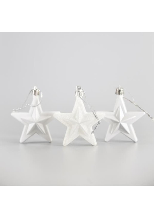 Beauty Home ΑΣΤΕΡΙ ΠΛΑΣΤΙΚΟ, ΛΕΥΚΑ, ΣΕΤ 12ΤΜΧ, 6,5cm