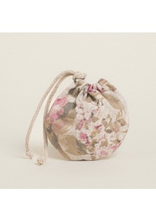 Beauty Home ΠΟΥΓΚΙ ΟΒΑΛ ΜΕ ΚΟΡΔΟΝΙ 13 x 14 cm ΚΛΑΣΙΚΟ ΦΛΟΡΑΛ ΜΠΕΖ