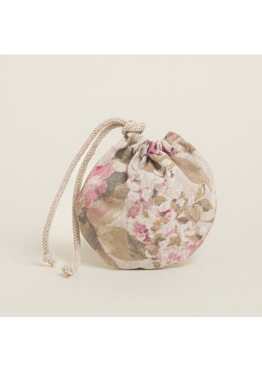 Beauty Home ΠΟΥΓΚΙ ΟΒΑΛ ΜΕ ΚΟΡΔΟΝΙ 13 x 14 cm ΚΛΑΣΙΚΟ ΦΛΟΡΑΛ ΜΠΕΖ