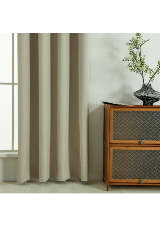 Beauty Home Κουρτίνα Full Blackout σκίασης με 8 κρίκους Soft Art 8391 Beige 140x270 Άμμου