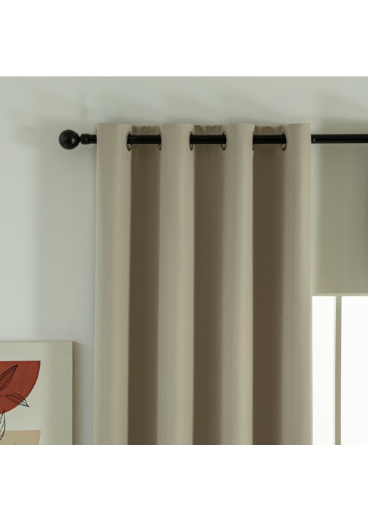 Beauty Home Κουρτίνα Full Blackout σκίασης με 8 κρίκους Soft Art 8391 Beige 140x270 Άμμου