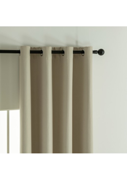 Beauty Home Κουρτίνα Full Blackout σκίασης με 8 κρίκους Soft Art 8391 Beige 140x270 Άμμου
