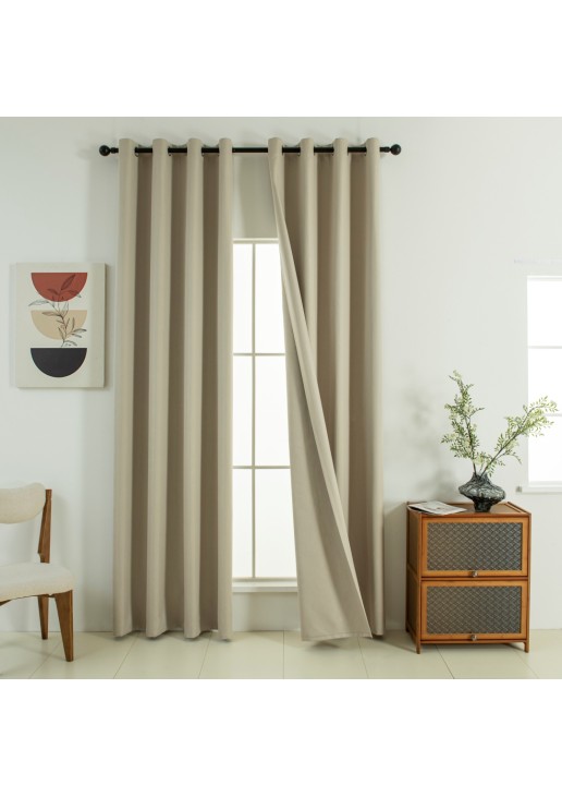 Beauty Home Κουρτίνα Full Blackout σκίασης με 8 κρίκους Soft Art 8391 Beige 140x270 Άμμου