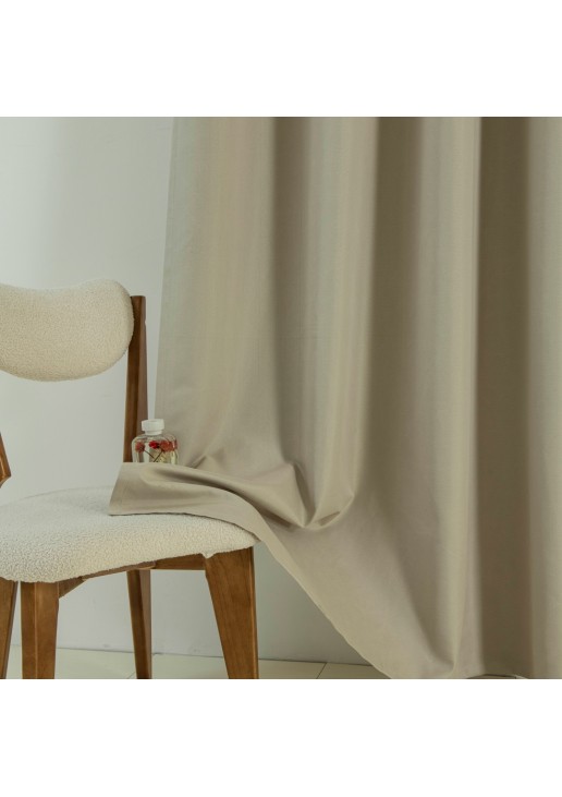 Beauty Home Κουρτίνα Full Blackout σκίασης με 8 κρίκους Soft Art 8391 Beige 140x270 Άμμου