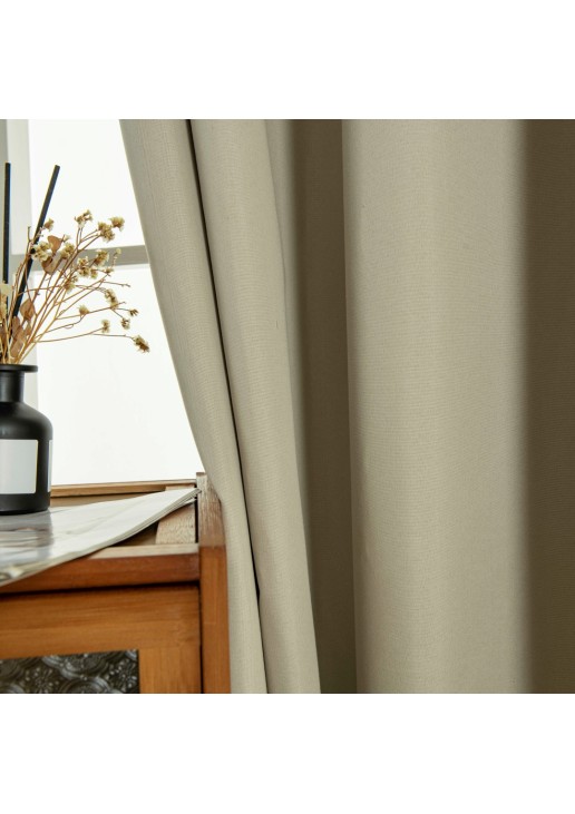Beauty Home Κουρτίνα Full Blackout σκίασης με 8 κρίκους Soft Art 8391 Beige 140x270 Άμμου