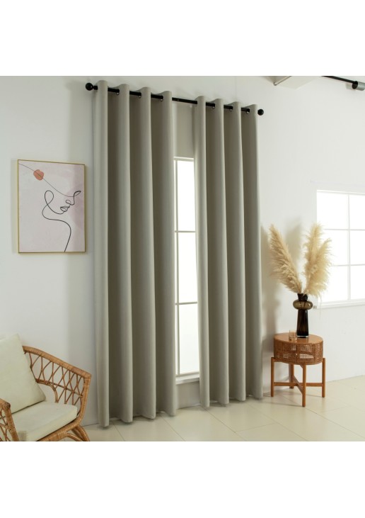 Beauty Home Κουρτίνα Full Blackout σκίασης με 8 κρίκους Soft Art 8391 Dark Beige-3 140x270 Σκούρο Μπεζ