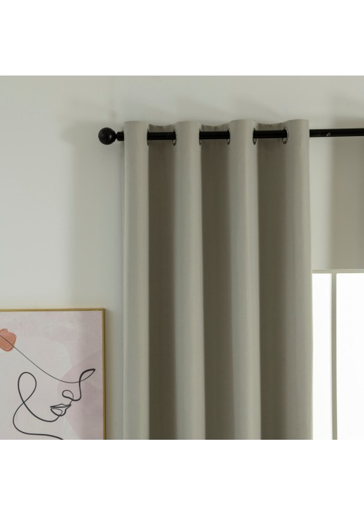 Beauty Home Κουρτίνα Full Blackout σκίασης με 8 κρίκους Soft Art 8391 Dark Beige-3 140x270 Σκούρο Μπεζ