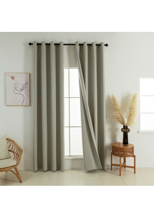 Beauty Home Κουρτίνα Full Blackout σκίασης με 8 κρίκους Soft Art 8391 Dark Beige-3 140x270 Σκούρο Μπεζ