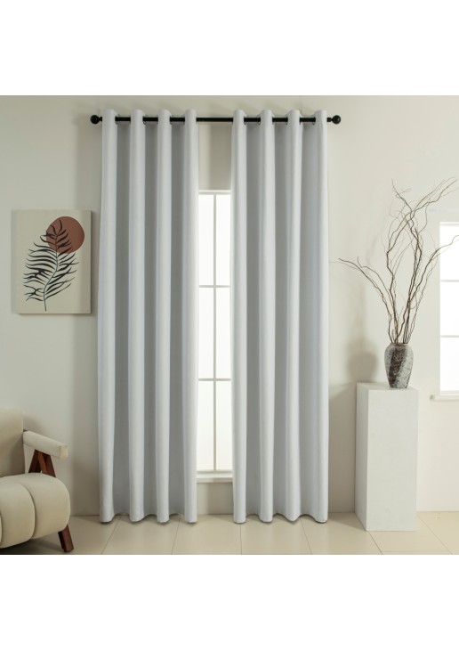 Beauty Home Κουρτίνα Full Blackout σκίασης με 8 κρίκους Soft Art 8391 Ice-Ecru 140x270 Πάγου