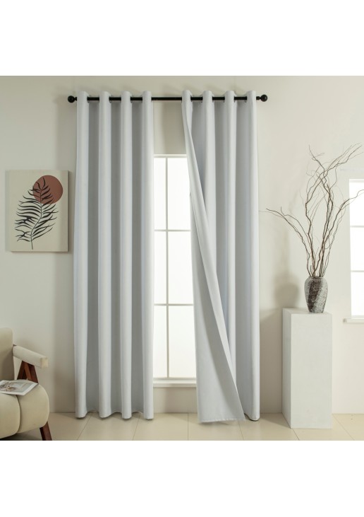 Beauty Home Κουρτίνα Full Blackout σκίασης με 8 κρίκους Soft Art 8391 Ice-Ecru 140x270 Πάγου