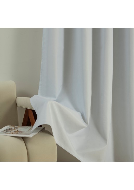 Beauty Home Κουρτίνα Full Blackout σκίασης με 8 κρίκους Soft Art 8391 Ice-Ecru 140x270 Πάγου