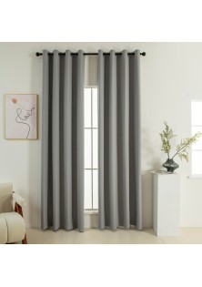 Beauty Home Κουρτίνα Full Blackout σκίασης με 8 κρίκους Soft Art 8391 Grey-11 140x270 Γκρι