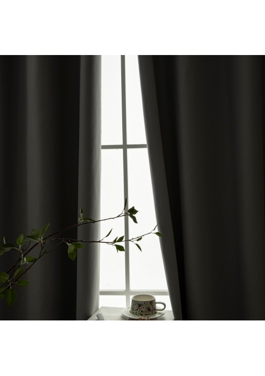 Beauty Home Κουρτίνα Full Blackout σκίασης με 8 κρίκους Soft Art 8391 Grey-11 140x270 Γκρι