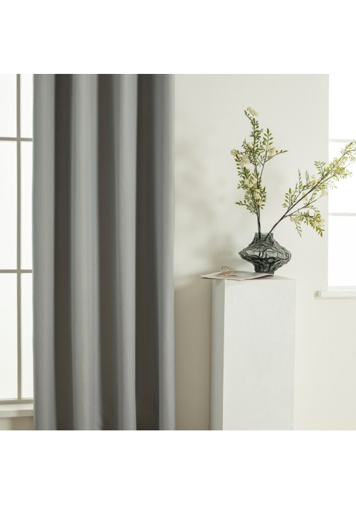 Beauty Home Κουρτίνα Full Blackout σκίασης με 8 κρίκους Soft Art 8391 Grey-11 140x270 Γκρι