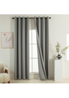 Beauty Home Κουρτίνα Full Blackout σκίασης με 8 κρίκους Soft Art 8391 Grey-11 140x270 Γκρι