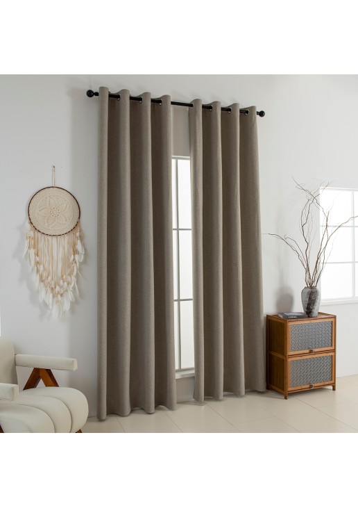 Beauty Home Κουρτίνα Full Blackout σκίασης με 8 κρίκους Elite Art 8392 Beige-Νο5 140x270 Μπεζ
