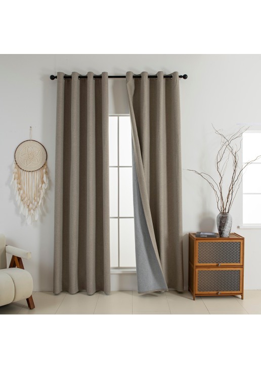 Beauty Home Κουρτίνα Full Blackout σκίασης με 8 κρίκους Elite Art 8392 Beige-Νο5 140x270 Μπεζ