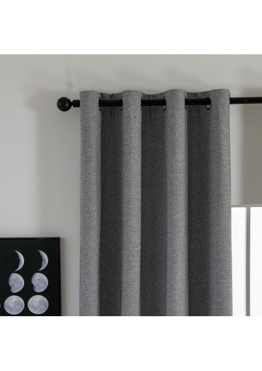 Beauty Home Κουρτίνα Full Blackout σκίασης με 8 κρίκους Elite Art 8392 Grey-Νο7 140x270 Σκούρο Γκρι