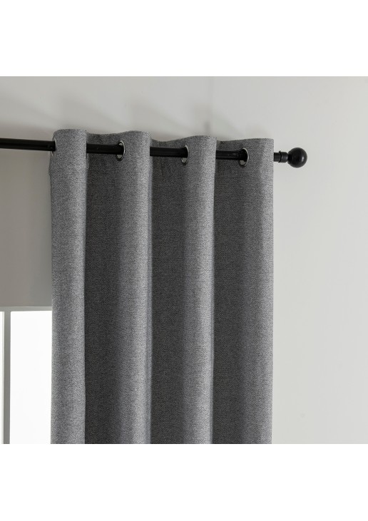 Beauty Home Κουρτίνα Full Blackout σκίασης με 8 κρίκους Elite Art 8392 Grey-Νο7 140x270 Σκούρο Γκρι