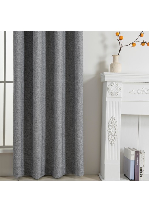 Beauty Home Κουρτίνα Full Blackout σκίασης με 8 κρίκους Elite Art 8392 Grey-Νο7 140x270 Σκούρο Γκρι