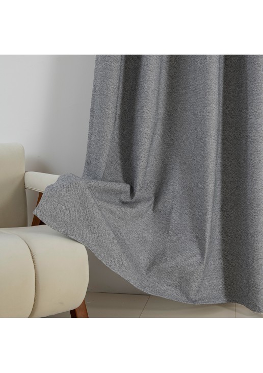 Beauty Home Κουρτίνα Full Blackout σκίασης με 8 κρίκους Elite Art 8392 Grey-Νο7 140x270 Σκούρο Γκρι