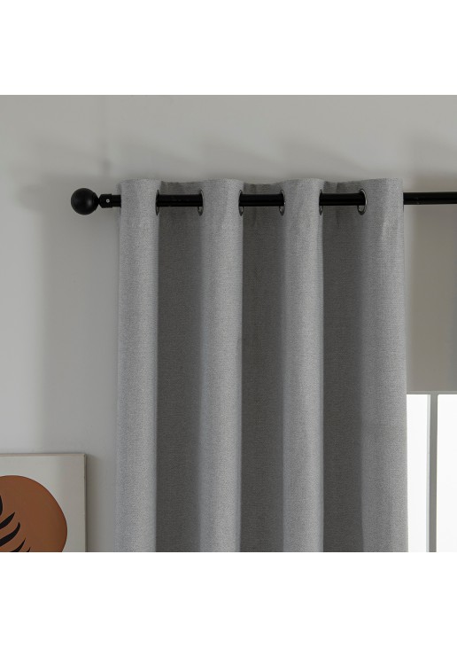 Beauty Home Κουρτίνα Full Blackout σκίασης με 8 κρίκους Elite Art 8392 Light Grey-Νο3 140x270 Ασημί
