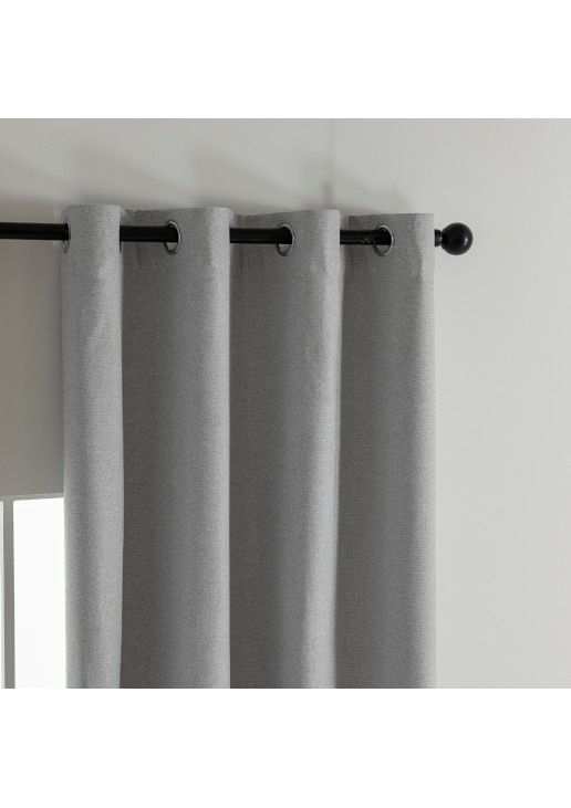 Beauty Home Κουρτίνα Full Blackout σκίασης με 8 κρίκους Elite Art 8392 Light Grey-Νο3 140x270 Ασημί