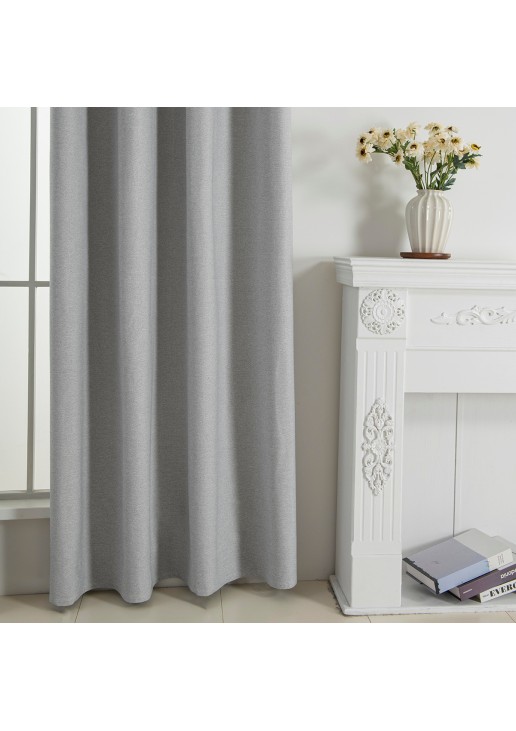 Beauty Home Κουρτίνα Full Blackout σκίασης με 8 κρίκους Elite Art 8392 Light Grey-Νο3 140x270 Ασημί