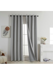 Beauty Home Κουρτίνα Full Blackout σκίασης με 8 κρίκους Elite Art 8392 Light Grey-Νο3 140x270 Ασημί
