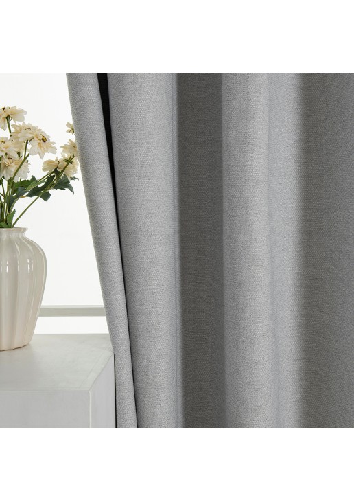 Beauty Home Κουρτίνα Full Blackout σκίασης με 8 κρίκους Elite Art 8392 Light Grey-Νο3 140x270 Ασημί