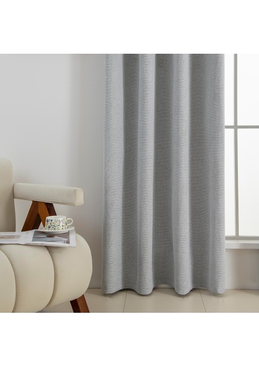 Beauty Home Κουρτίνα Full Blackout σκίασης με 8 κρίκους Elite Art 8392 Silver-Νο4 140x270 Γκρι