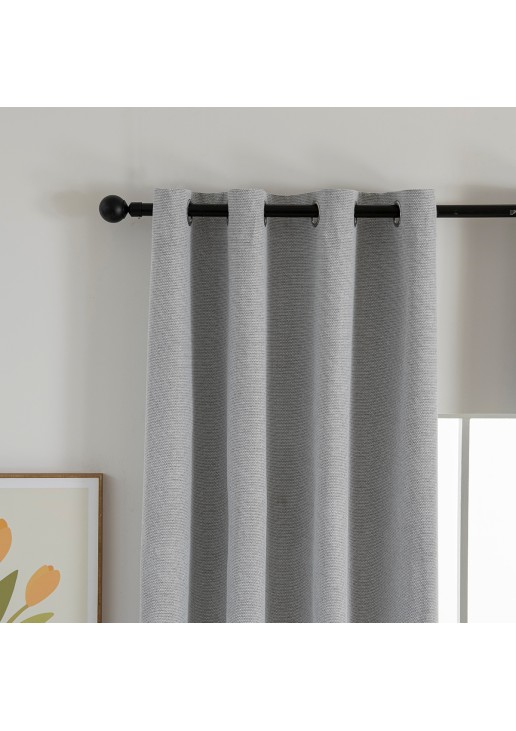 Beauty Home Κουρτίνα Full Blackout σκίασης με 8 κρίκους Elite Art 8392 Silver-Νο4 140x270 Γκρι