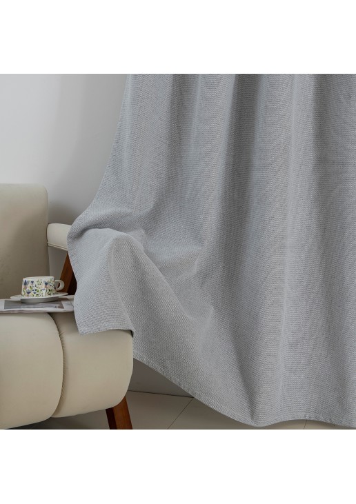 Beauty Home Κουρτίνα Full Blackout σκίασης με 8 κρίκους Elite Art 8392 Silver-Νο4 140x270 Γκρι