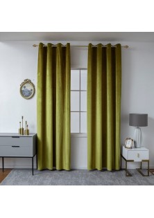 Beauty Home Κουρτίνα βελούδο σκίασης με 8 μεταλλικούς κρίκους Art 8399 140x270 Χρυσό