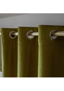 Beauty Home Κουρτίνα βελούδο σκίασης με 8 μεταλλικούς κρίκους Art 8399 140x270 Χρυσό
